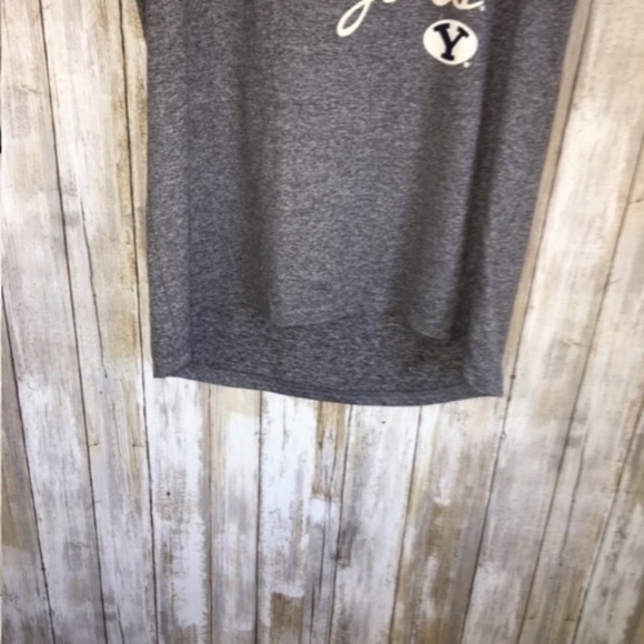 NCAA BYU Cougars Grey High Low Scoop Back Blouse - Picture 3 of 5